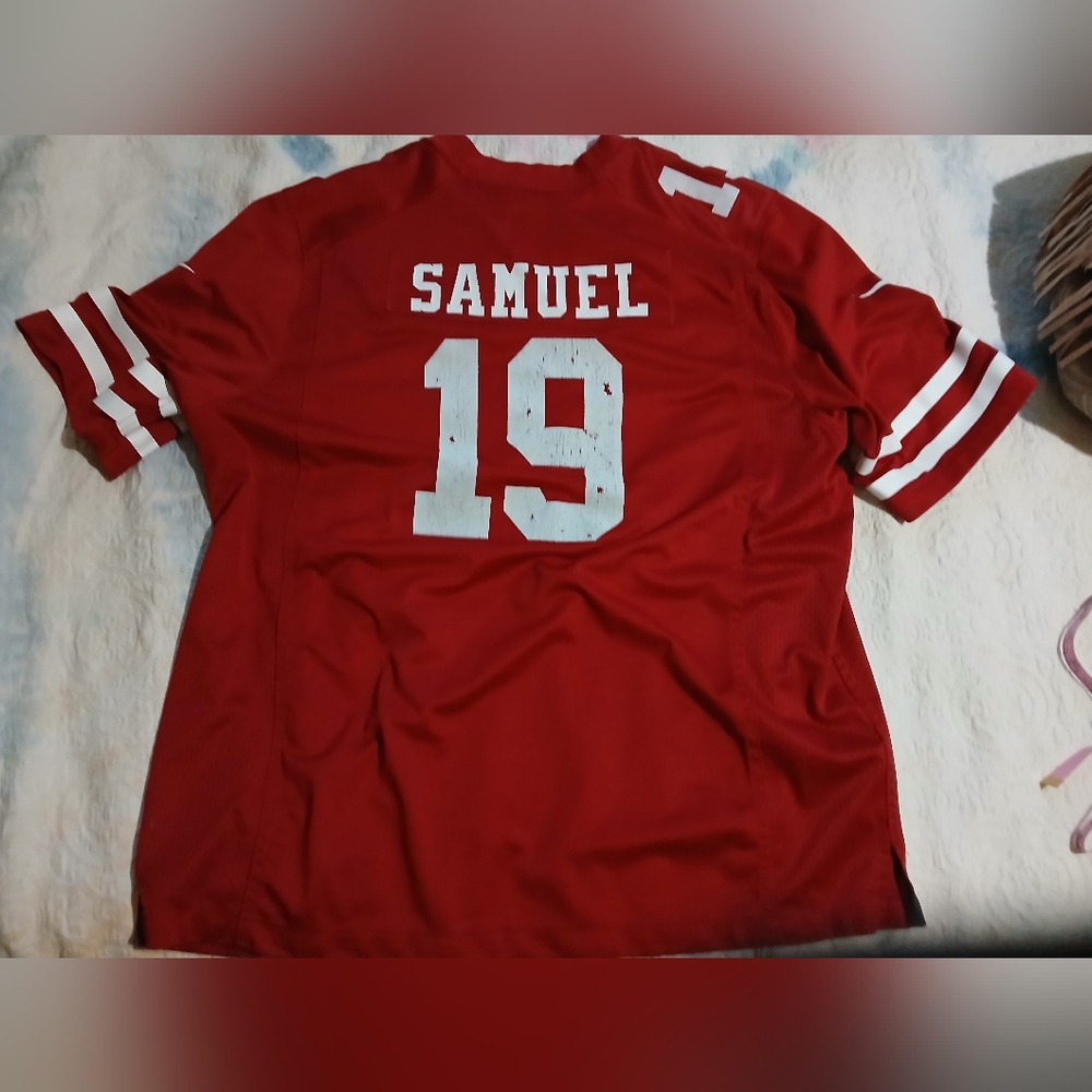 NIKE NFL Red 49ers Jersey with White Logo, #19 Deebo Samuel.‎ XXL